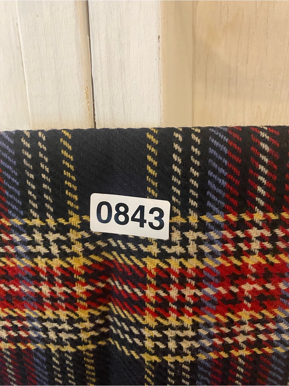 Vintage Cisco Black Plaid Wool Women's Scarf with Red Yellow - Picture 7 of 7